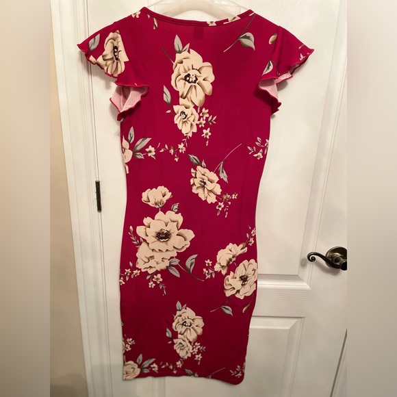 Shien Red Floral Dress - medium fits small/medium NWOT - Picture 7 of 7